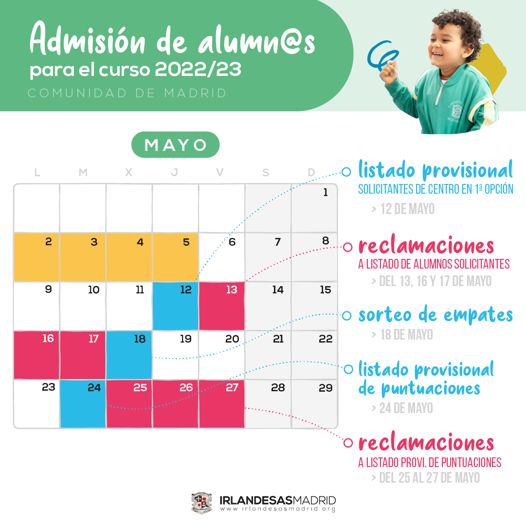 Calendario matriculaciones 02 · Irlandesas Madrid+