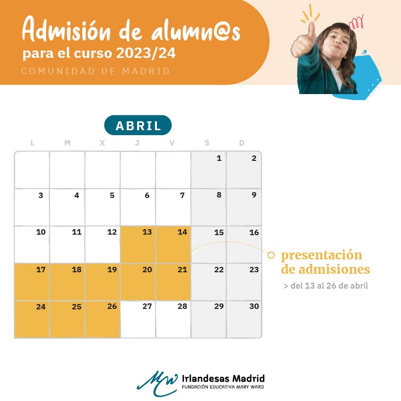 Calendario admisiones 01 Irlandesas Madrid_web